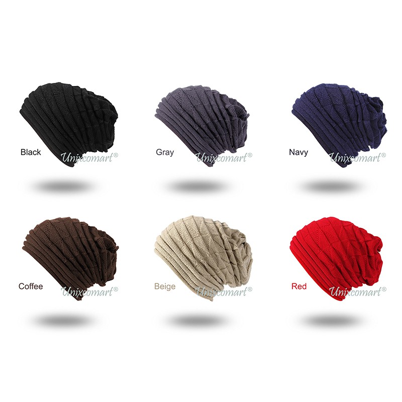 Kupluk Beanie HORIZONTAL LINE Topi Kupluk Dewasa Knitted Hat Bahan Rajut