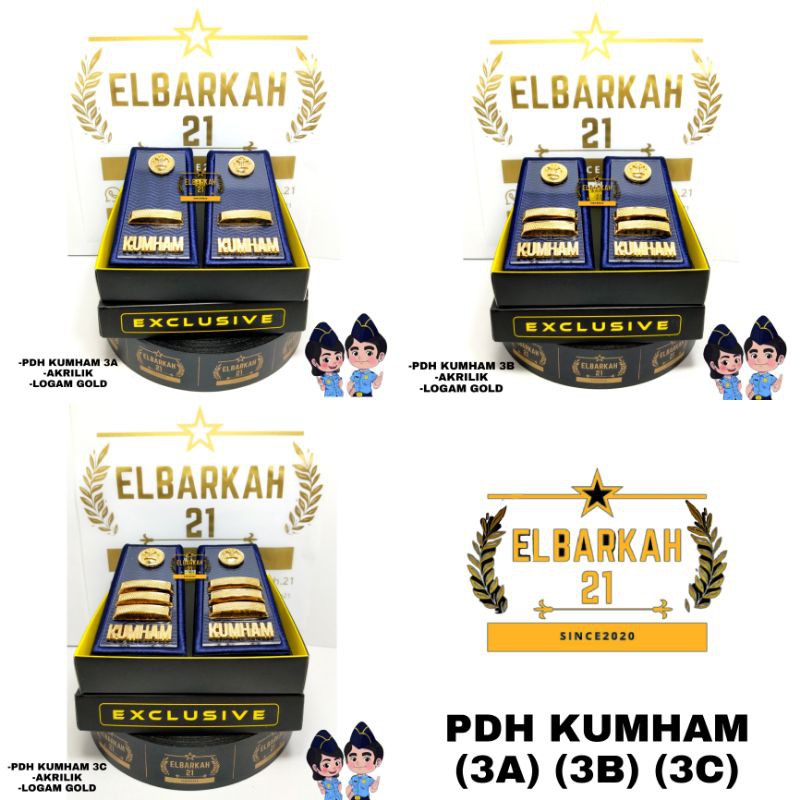 PANGKAT KUMHAM PDH AKRILIK BORDRI MOTIF TIMBUL / PANGKAT LAPAS / PANGKAT CPNS