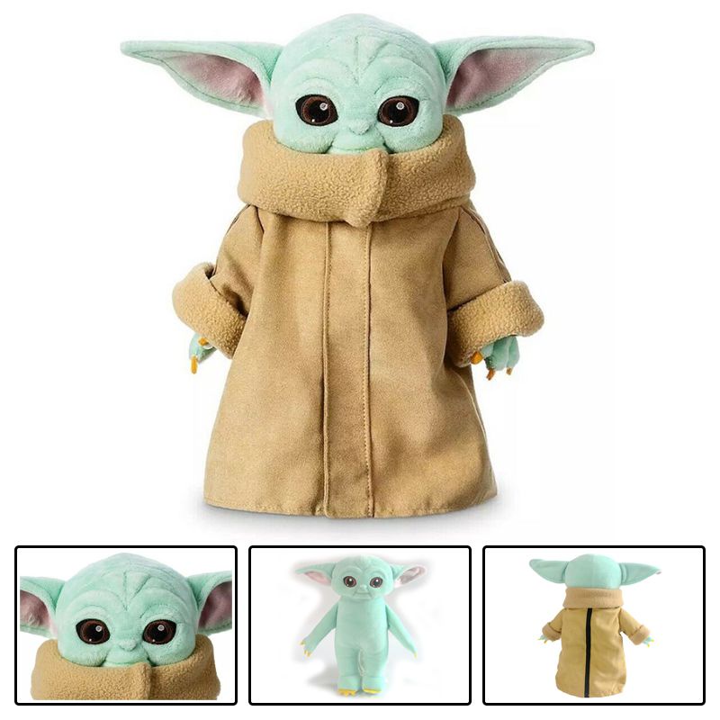 30cm Baby Yoda Plush Toy Master The Mandalorian Force Stuffed Doll Gift For Kids Removable Clothes