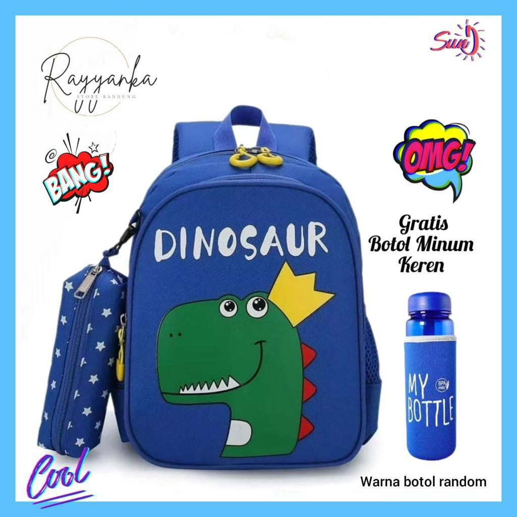 Tas Ransel Anak Laki Laki Keren Paud Tk Sd Model Raja D1n0 Gaul Gratis Botol Minum Keren