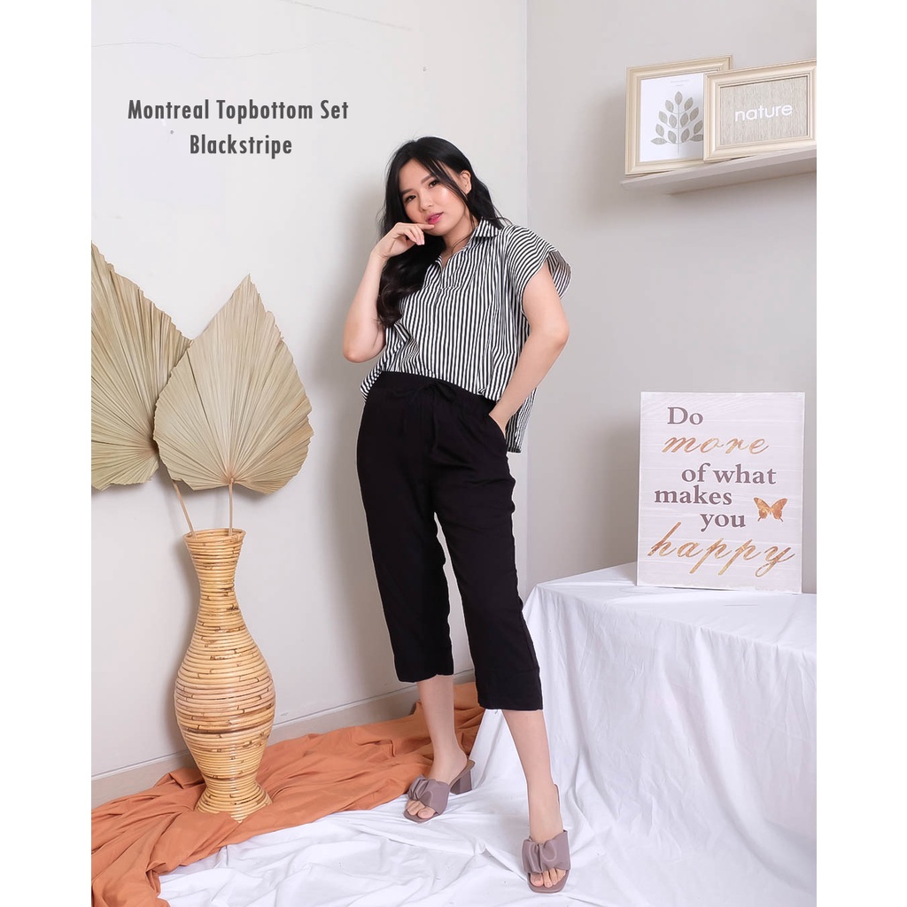 Luvanichouse - Montreal Topbottom Set-blackstripe(kerah)