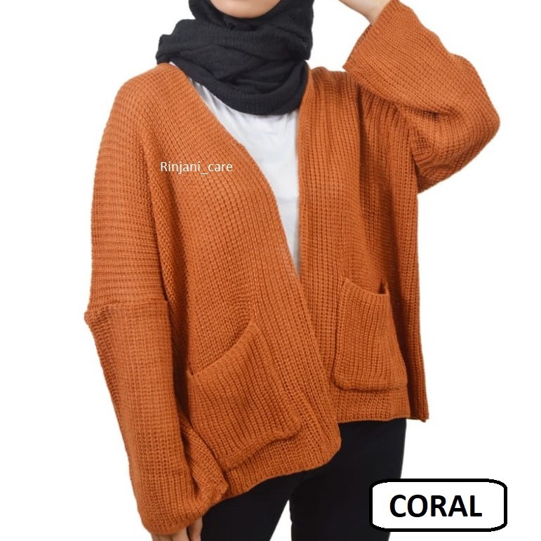 Cardigan oversized Cardigan Rajut - cardy wanita - fashion wanita - Lavella cardigan rajut