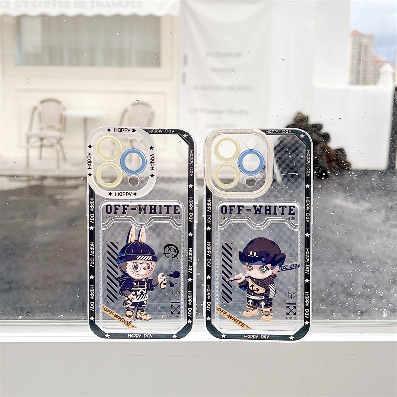 Soft Case Pelindung Lensa Transparan Motif Kartun Graffiti Untuk iPhone 12 13 Pro MAX 11 X XR XS MAX 7 8 Plus