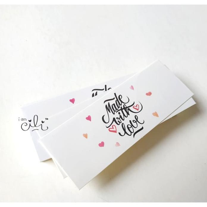 

(Sn22)Stiker Made With Love 7X2.5 Cm Untuk Seal Box Paperbag Hot!!!R33E