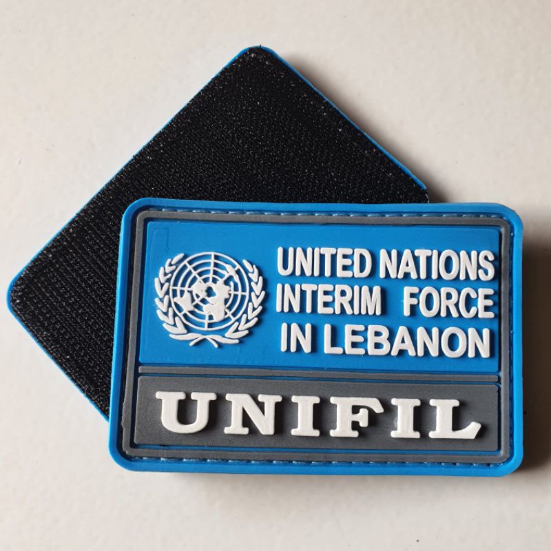 patch rubber logo unifil / united nations interim force in lebanon / tempelan emblem karet velcro