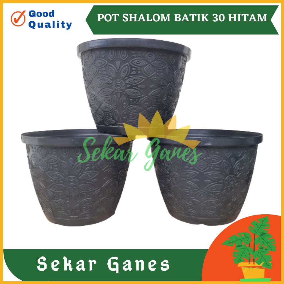 Sekarganes Pot Shallom Batik 30 Hitam Pot Bunga Motif Batik Timbul Pot Bunga Besar Murah Tebal Bagus Bukan Pot Shallom Glory Glori 30 35 40