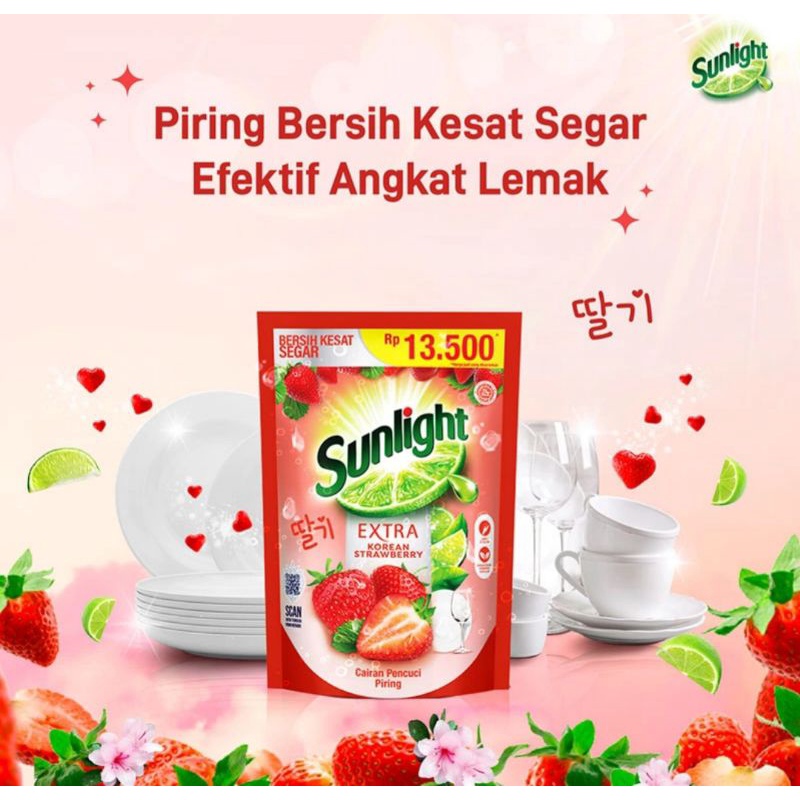 Sunlight jeruk nipis/Korean strawberry 650ml &amp;560ml