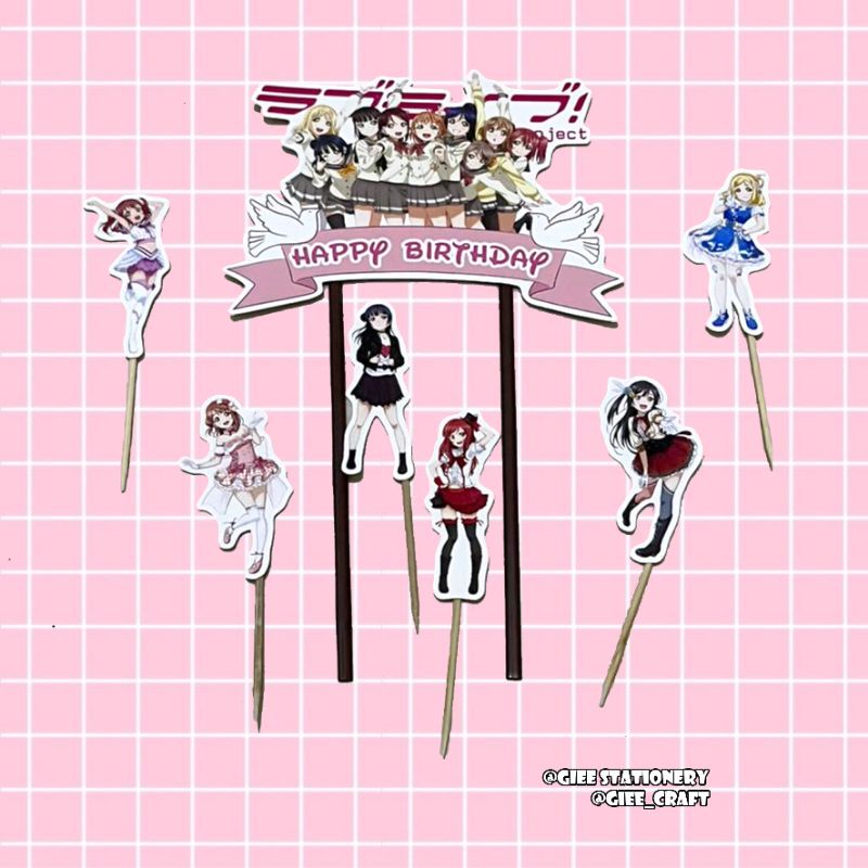 Cake Topper Anime Love Live / Topper Kue Love Live / Hiasan Kue Love Live / Anime Love Live