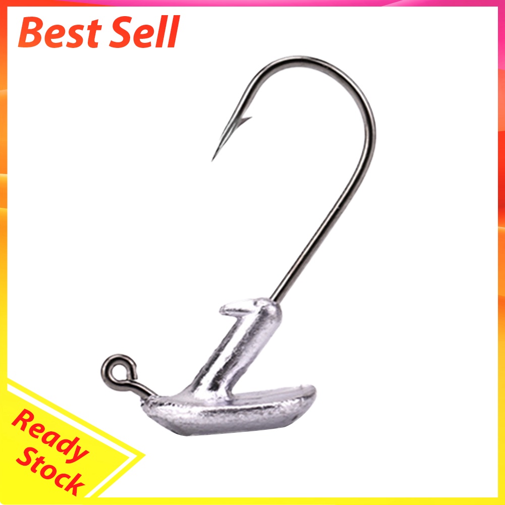 10pcs Tumbler Fishing Hooks Carbon Steel Sharp Jig Bait Fishhooks Tackles