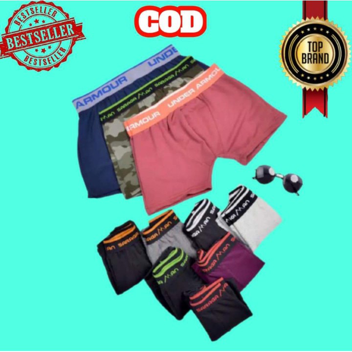 1 lusin Celana dalam pria boxer ( 1 lusin 12 pcs)