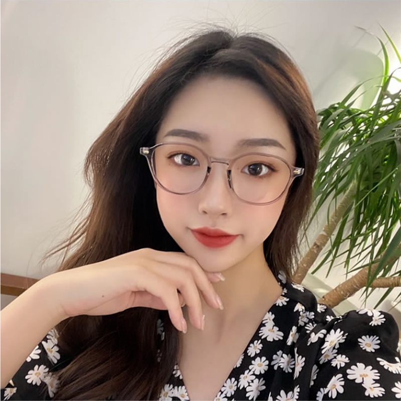 Papaozhu Vintage Geometris Bingkai Transparan Lensa Bening Kacamata Untuk Wanita Gadis Fashion Eyewear Ornaments