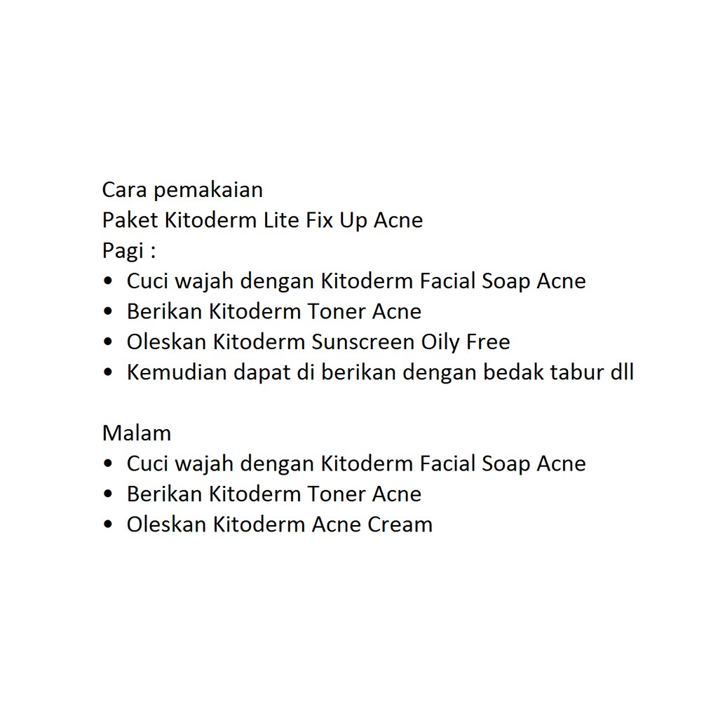 PAKET Kitoderm Lite Fix Up Acne Original  / Paket Anti Jerawat isi 4 BPOM Aman