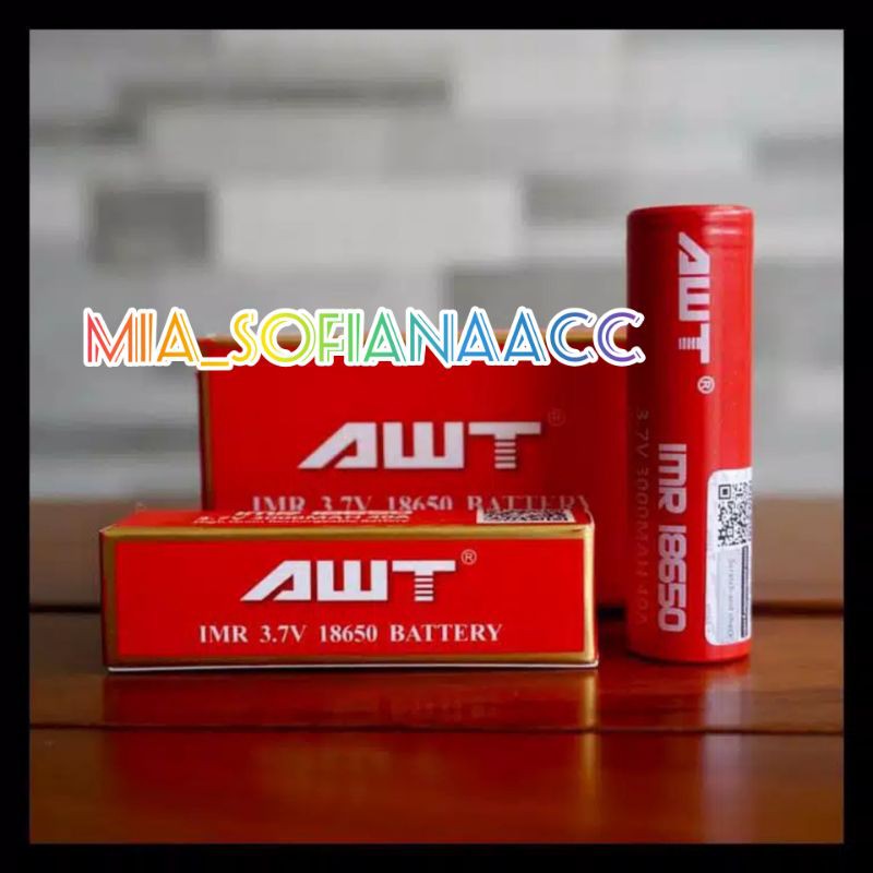 BATERAI VAPOOR AWT MERAH IMR 18650 BATRE VAPEE 3000mAh KUALITAS AUTHENTIC HARGA 1 PCS