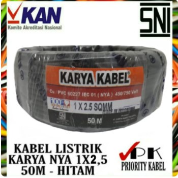 Kabel Listrik Kawat KARYA NYA 1x2,5 1x2.5 50 meter (50m)