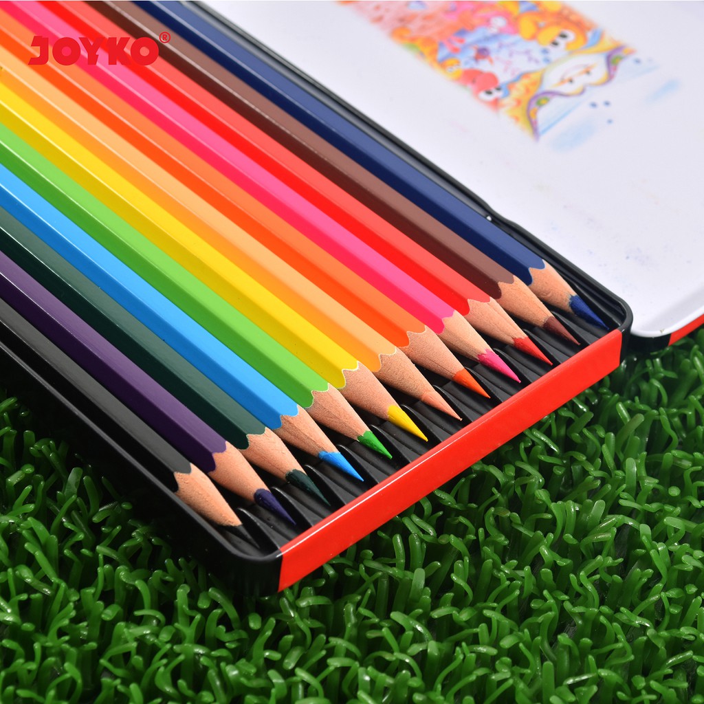 Joyko Pensil Warna Dengan Metal Case Color Pencils Hexagonal Grip-2