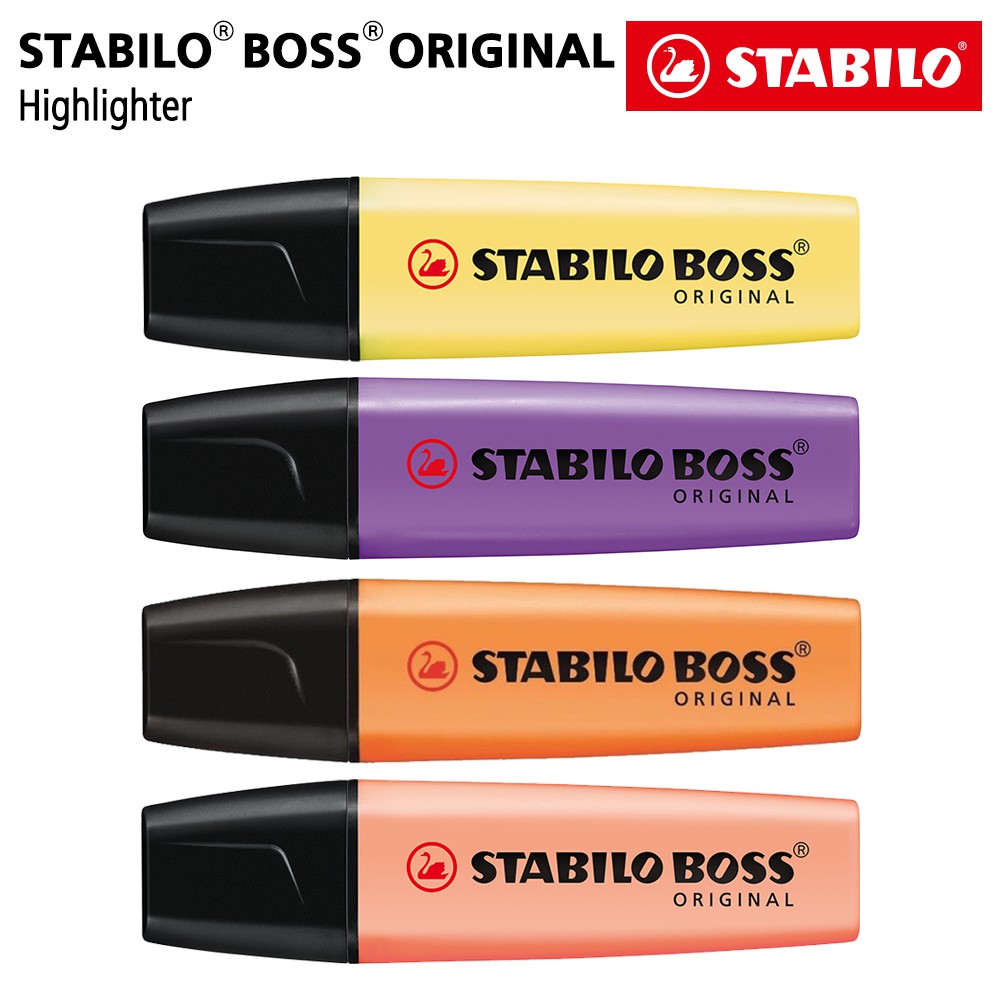 

STABILO Set 4 - BOSS Original Pastel Highlighter Kuning Orange Ungu Peach Lavender