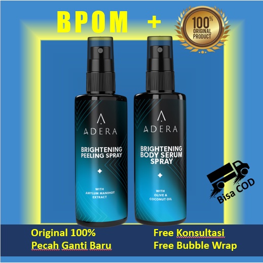[1 PAKET PEELING & BODY SERUM] ADERA Brightening Whitening Peeling & Body Serum Spray Lotion Glowing