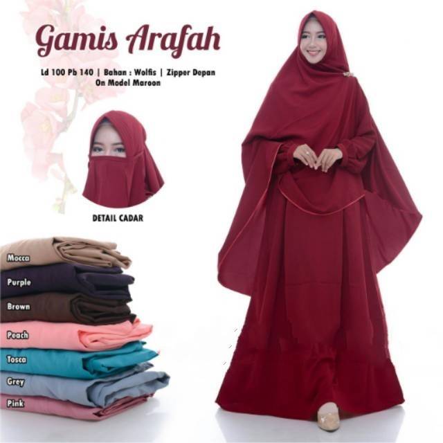 Gamis Syar'i Arafah Cadar / Hijab Syar'i / Syar'i Cadar /Baju Muslim /Baju Ikhram