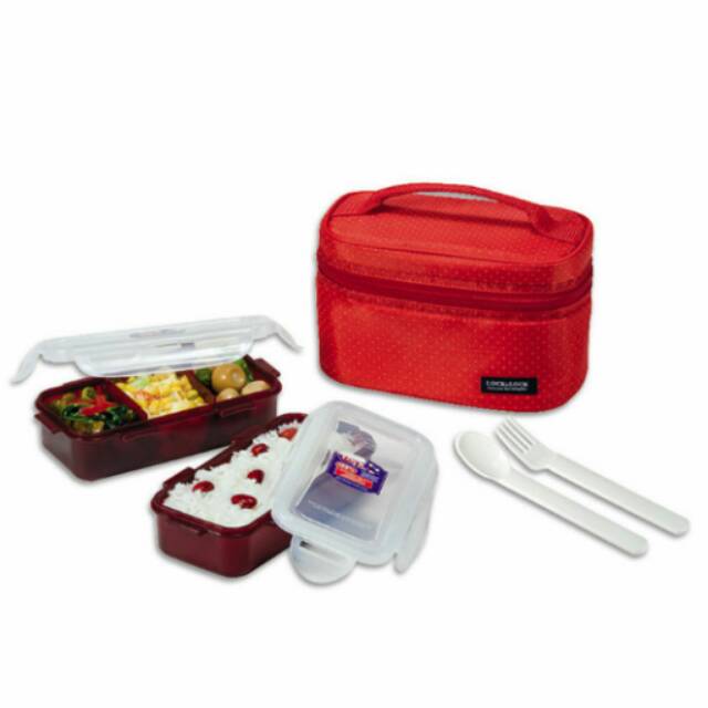 Lock &amp; Lock Tempat Makan Lunch Bag Set Baby Food Traveling Insulating Mpasi Wadah