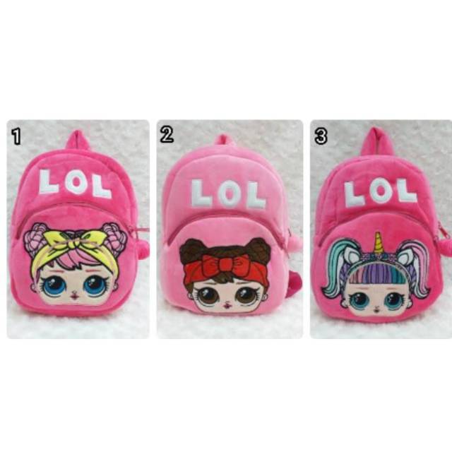 Tas Ransel/Punggung/Backpack/Bahu Balita/Anak Perempuan Karakter LOL bahan halus dan lembut import