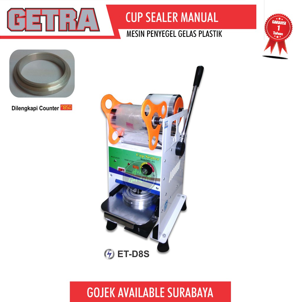 Cup sealer manual with digital counter GETRA ETD-8S