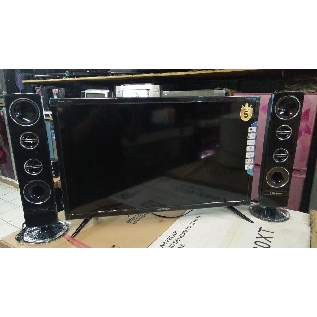 Led Polytron Cinemax 32 inch Digita PLD32TV1855 PLD 32TV1855 32 TV 1855 Speaker Tower Garansi 5 thn