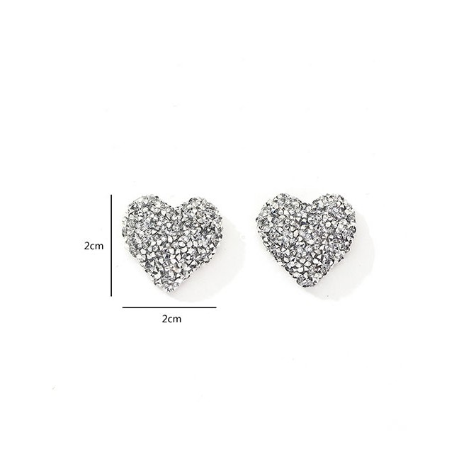 LRC Anting Tusuk Fashion Silver Love Earrings F75544