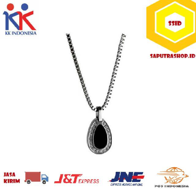 KK Liforce Oval Black Stone Kalung Kesehatan ORIGINAL KK Indonesia