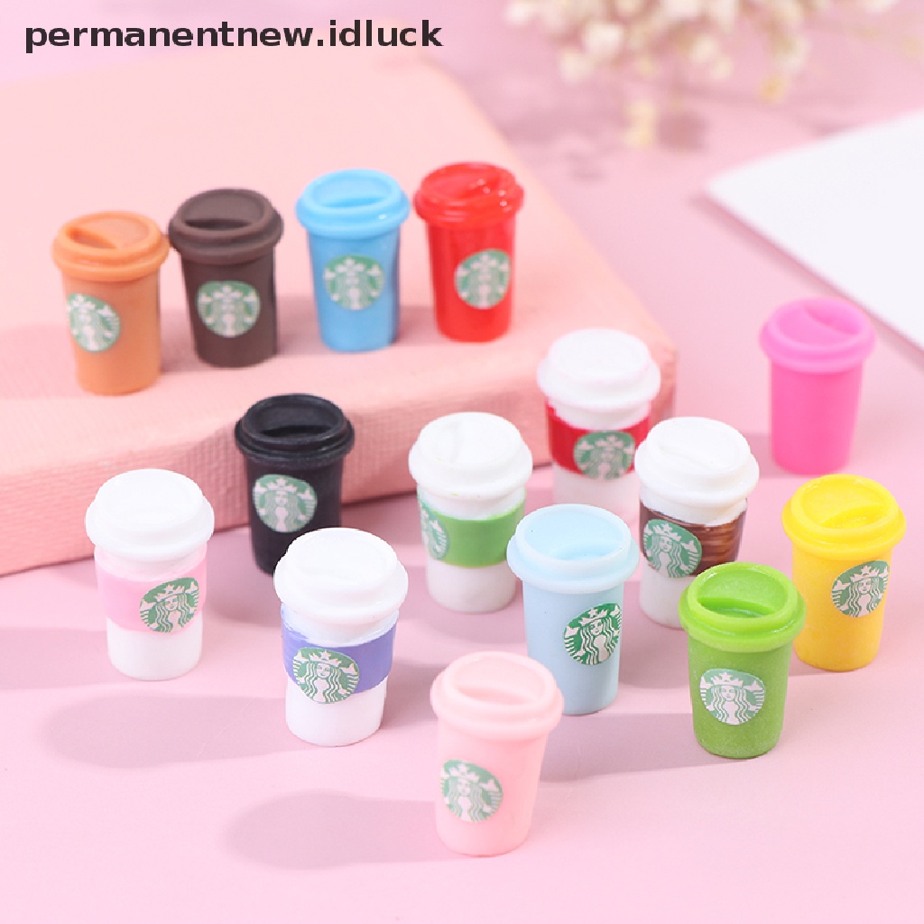 (luckypermanentnew) 3pcs / Set Mainan Miniatur Cangkir Kopi Skala 1: 12 Untuk Dekorasi Rumah Boneka