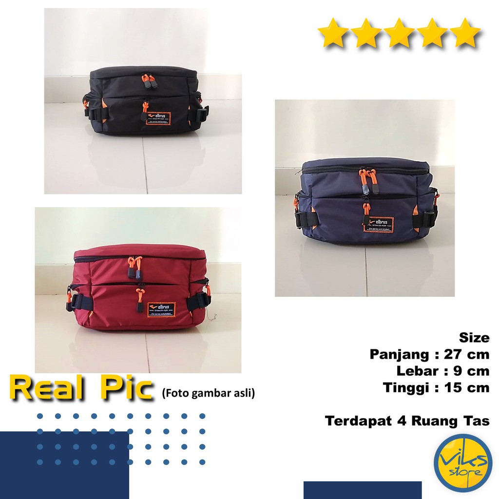 Tas Pinggang Pria Cowok Elbrus Tas Sunmori Original Selempang Waistbag Besar Casual Premium Multifungsi Lokal