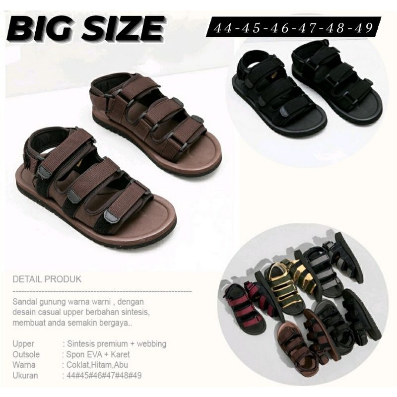 Sandal Gunung Jordan Pria Big size 44-49 Sendal Outdoor Pria Hikking Kuat Ukuran Besar Army, 47