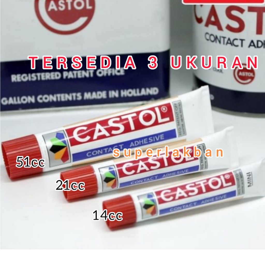 Lem Sol Sepatu &amp; Tas Lem Kuning Serba Guna Super Kuat Castol Contact Adhesive Setara Aica Aibon