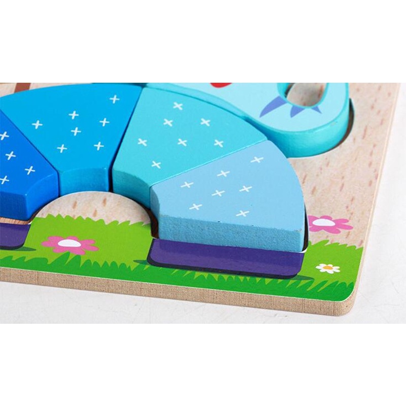 Mini Chunky Puzzle Wooden Puzzle Anak Puzzle Kayu Jigsaw Puzzle 3D Mainan Balita Mainan Edukasi