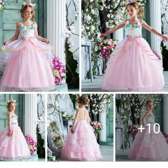 Baju Pesta Ulang Tahun Anak Unicorn Longdress Shopee Indonesia