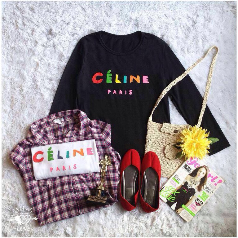 Celine Paris LS kaos lengan panjang
