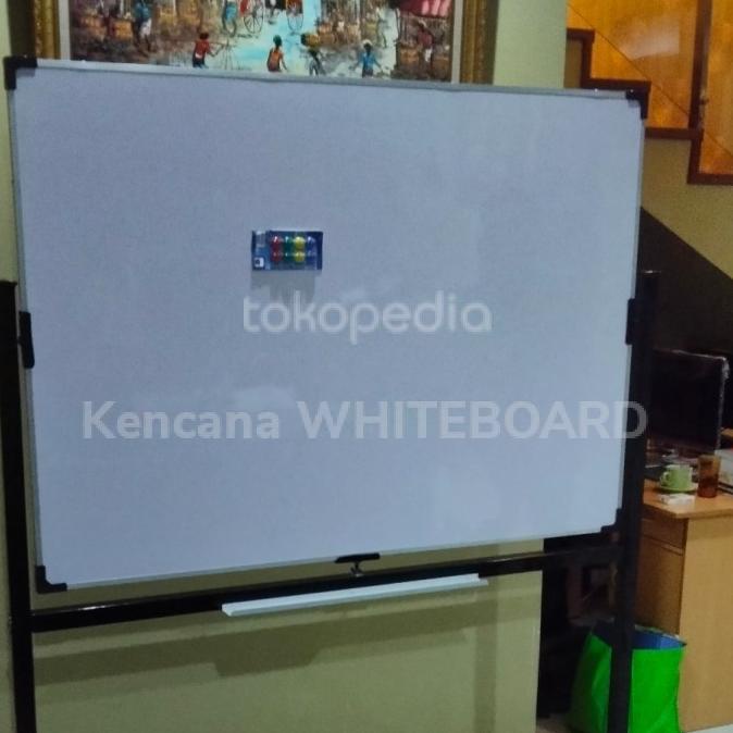 

White Board Standing 90 120 Cm ,Double Face Magnetik