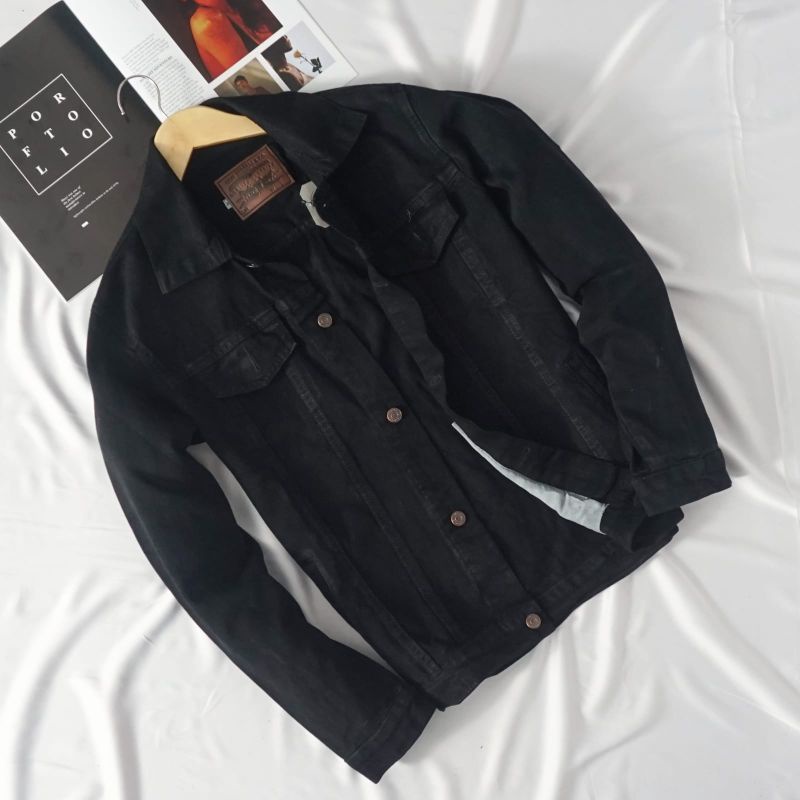 jaket JEANS DENIM PRIA// ORIGINAL ( Z-nine ) warna=hitam