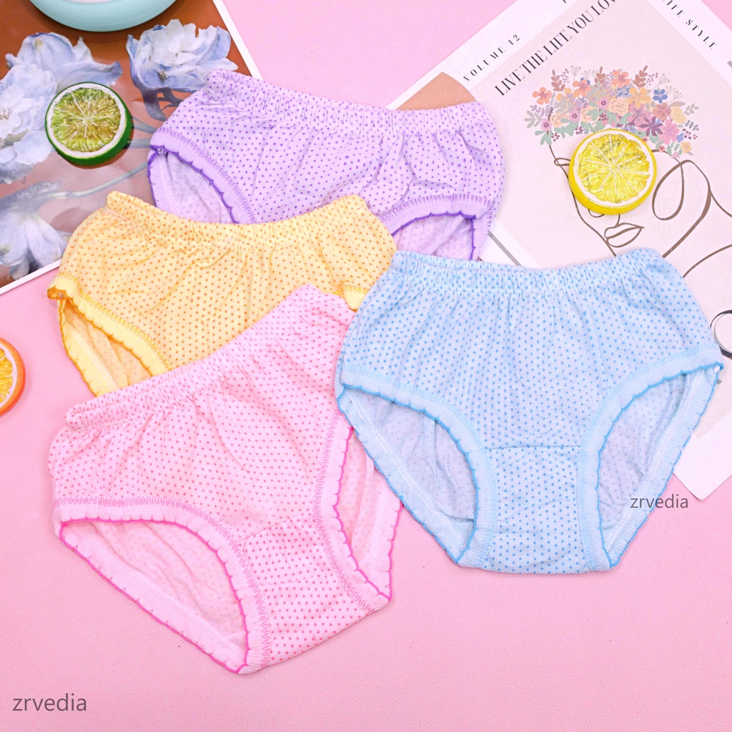 (ISI 3 PC) Celana Dalam 4-5 Tahun / CD Pakaian Dalam Anak Perempuan Underwear Kids Polos Import