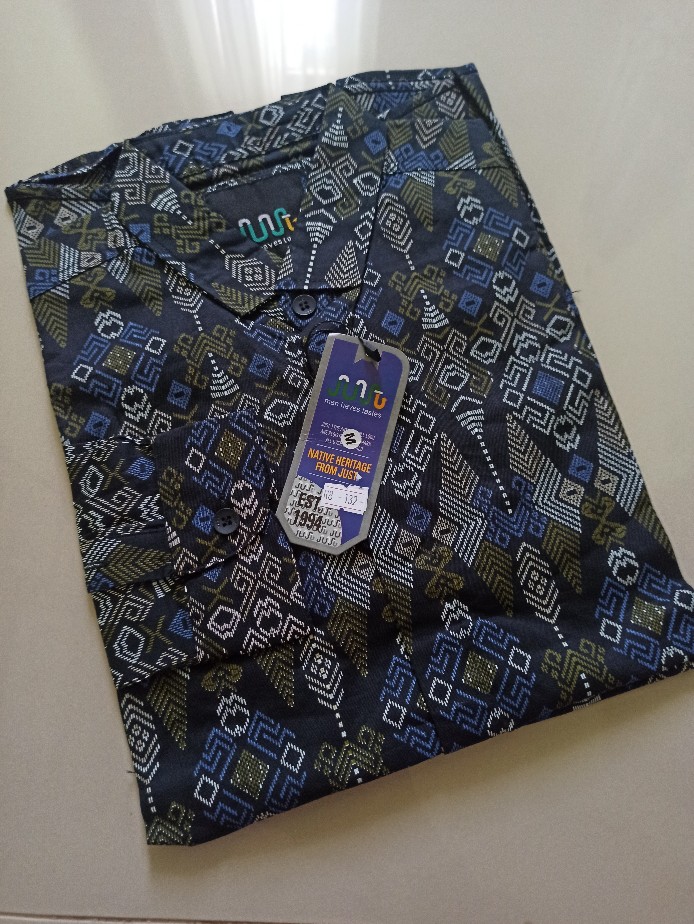 Dgm Fashion   Kemeja Batik Hitam Songket Lengan Panjang   Batik Songket Premium Pria Casual