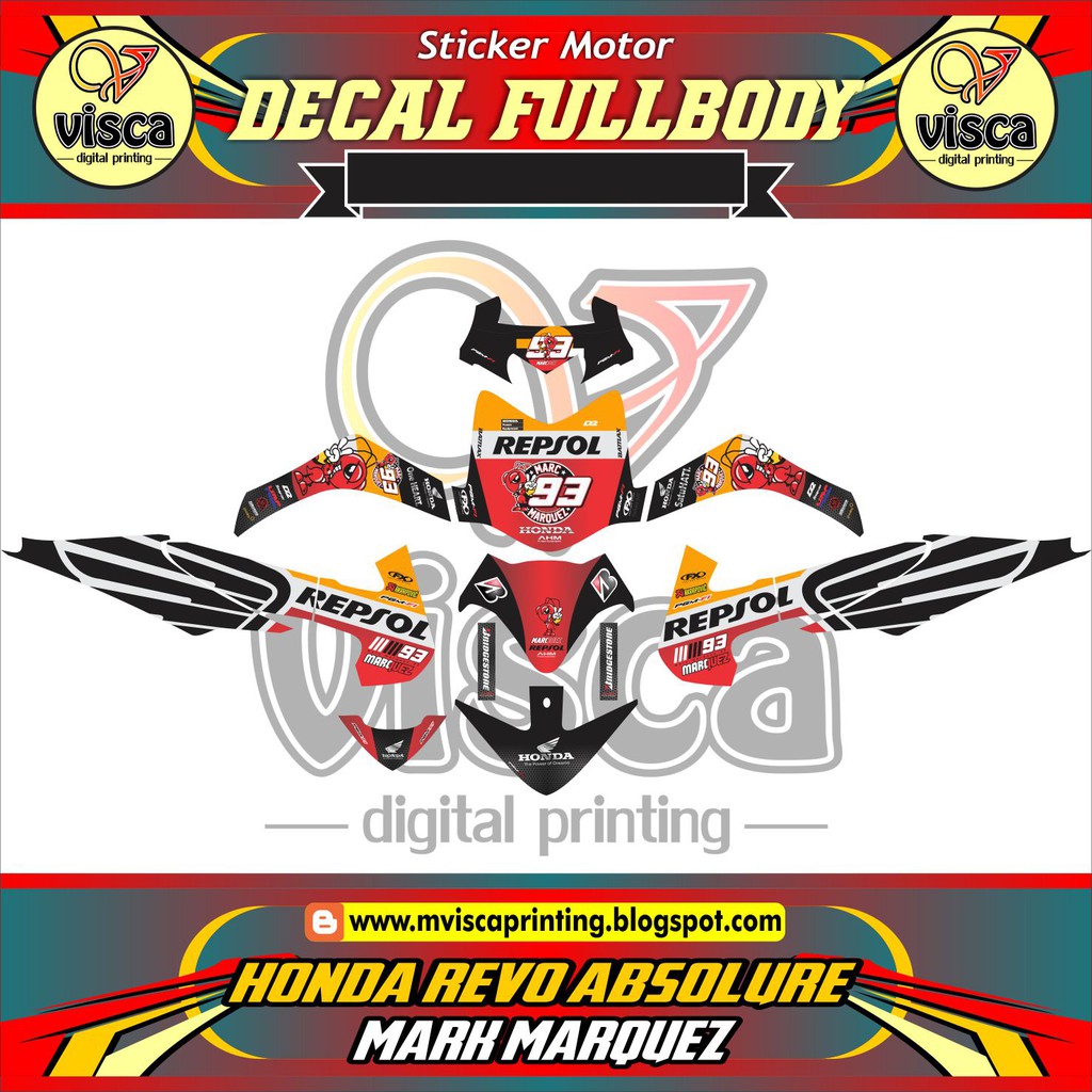 Decal Motor Honda Revo Absolute Stiker Full Body Mark Marquez Shopee Indonesia