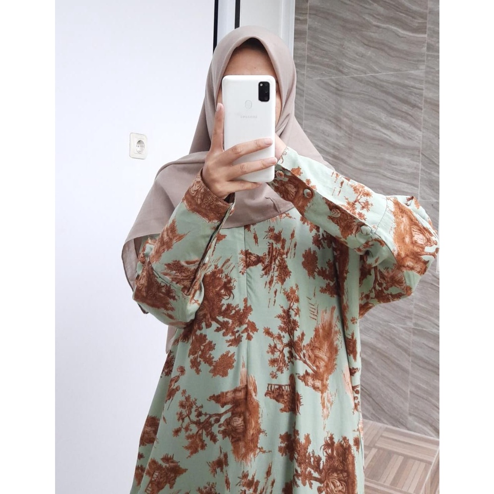 KAFTAN MOTIF RAYON TERBARU / KAFTAN MOTIF LENGAN KANCING