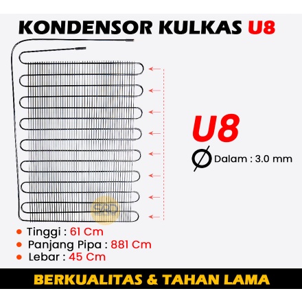 Kondensor Kulkas - Condensor 8U Berkualitas dan Tahan Lama