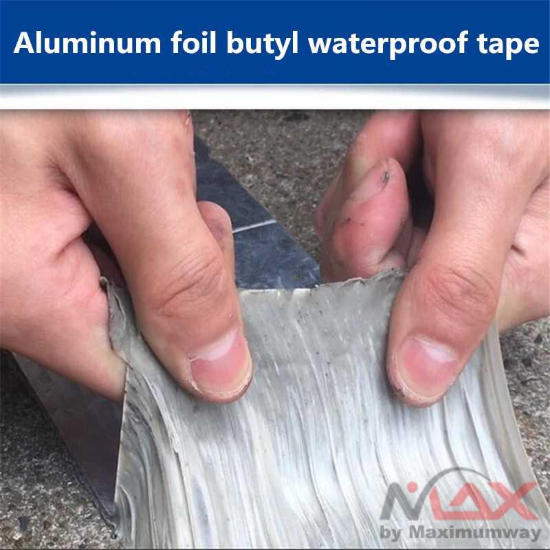 Taffware KYTO Lakban Aluminum Foil Butyl Waterproof Adhesive 5 m LS549 Warna Silver