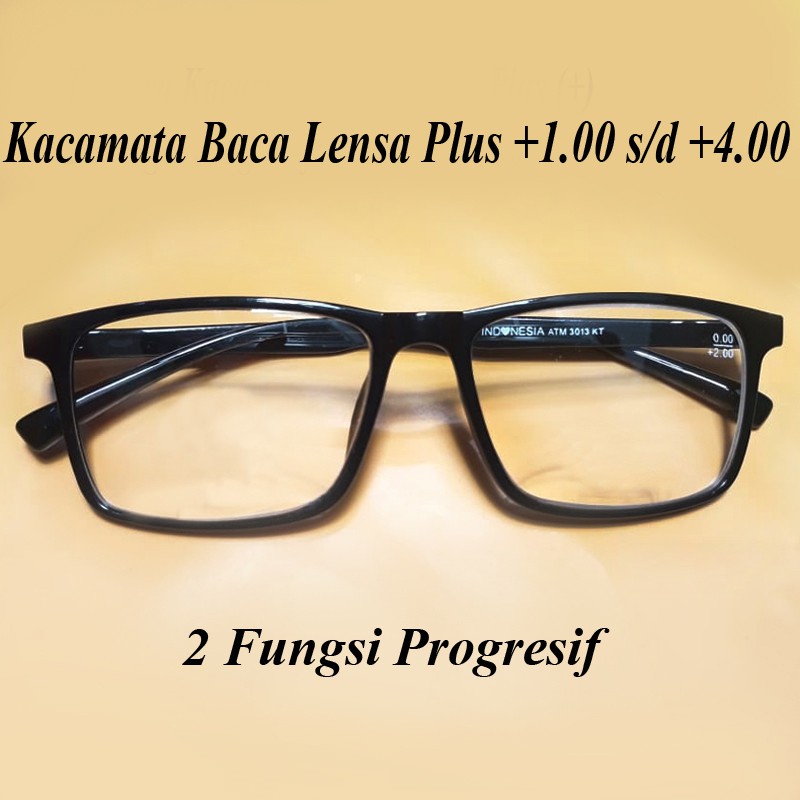 Kacamata 2 Fungsi Progresif Plus +1.00 s/d +4.00(+) Korean Style Kacamata Fashion untuk Pria Wanita