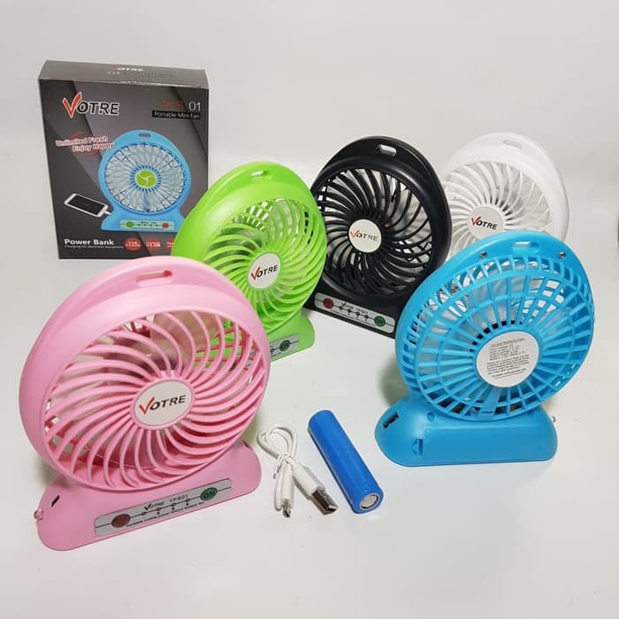 Votre YFS01: Portable Mini Fan / Kipas Angin Bulat Powerbank