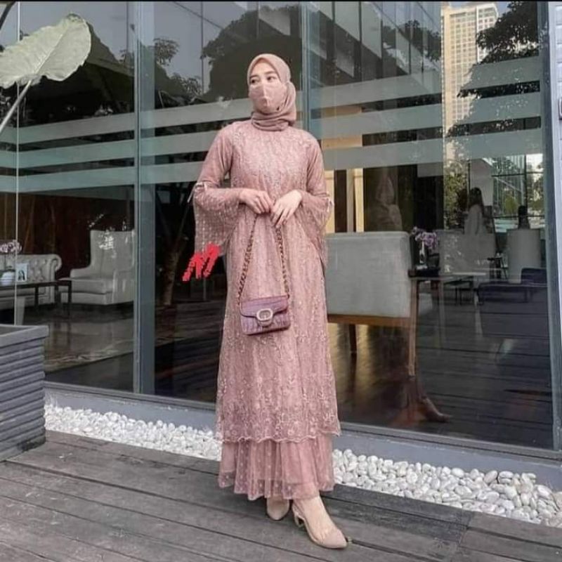 gaun kondangan, gaun cantik, dress wisuda, gaun brokat, gaun kekinian, gamis brokat,denishomefashion