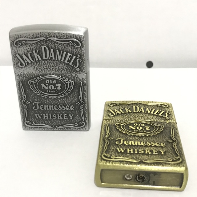 Korek Api Model Zippo Gas Motif JackDaniels Korek Gas Isi Ulang