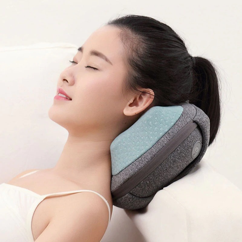 Leravan Bantal Pijat Leher 3D Neck Massage Pillow Kneading Heating - LFYK006 - Gray