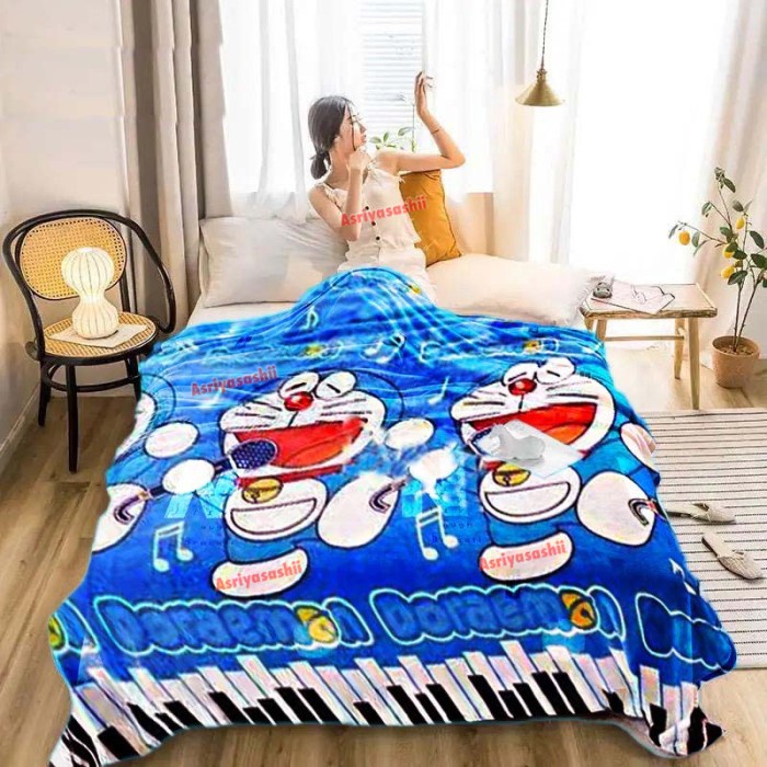 Selimut Dewasa SELIMUT ANAK bulu motif DORAEMON termurah 140 x190 impor BERKUALITAS(V1Z0) Selimut De