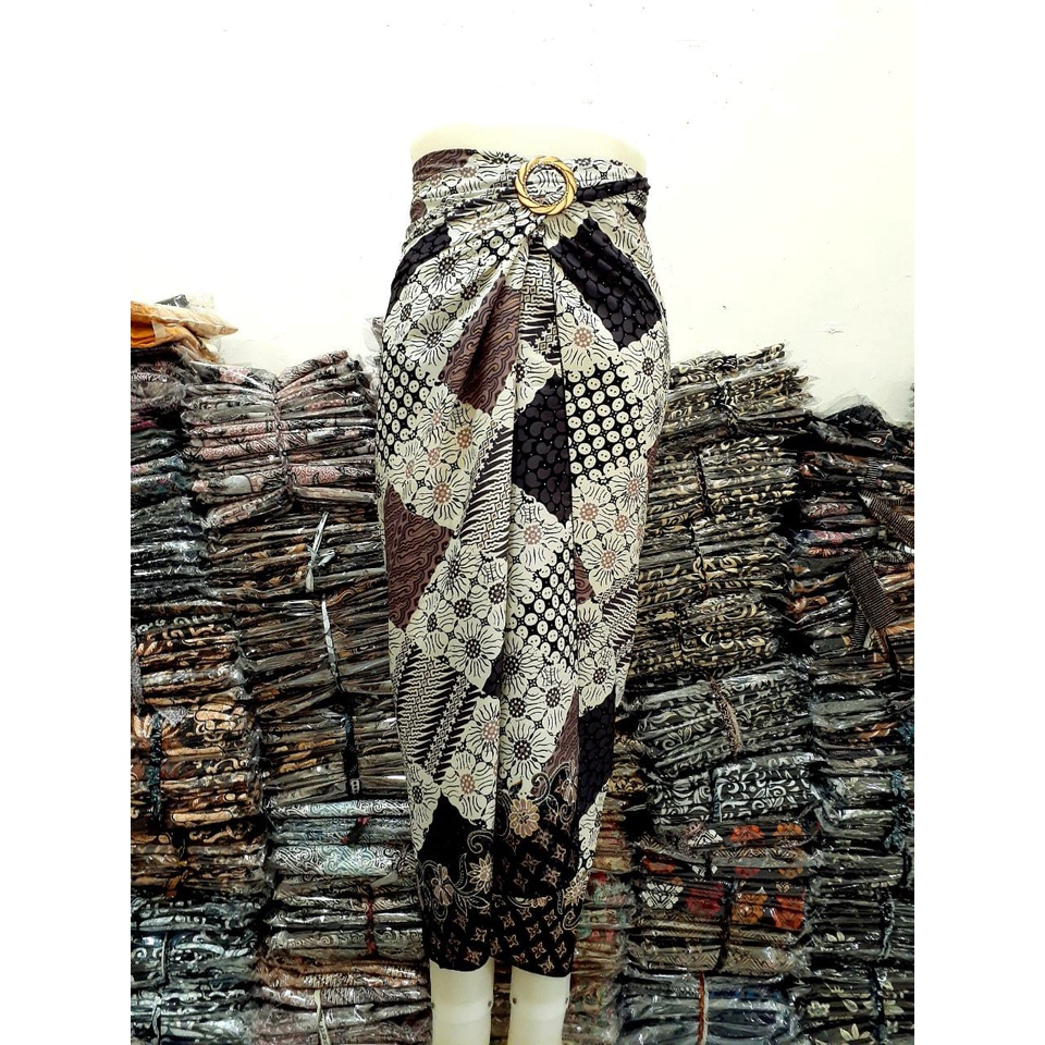 ROK LILIT INSTAN JEIVA REMPEL MAXI BATIK WANITA / ROK BAWAHAN KEBAYA / ROK LILIT BATIK WANITA-wajik hitam